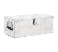 vidaXL Contenitore Portaoggetti Argento 70x31x27 cm in Alluminio