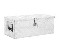 vidaXL Contenitore Portaoggetti Argento 70x31x27 cm in Alluminio