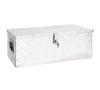 vidaXL Contenitore Portaoggetti Argento 80x39x30 cm in Alluminio