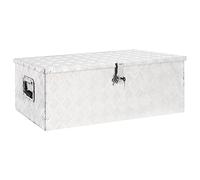 vidaXL Contenitore Portaoggetti Argento 90x47x33,5 cm in Alluminio