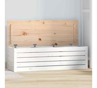 vidaXL Contenitore Portaoggetti Bianco 109x36,5x33cm Massello di Pino