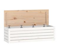 vidaXL Contenitore Portaoggetti Bianco 109x36,5x33cm Massello di Pino