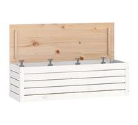 vidaXL Contenitore Portaoggetti Bianco 109x36,5x33cm Massello di Pino