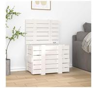 AX Cassapanca Contenitore Bianco 58x40.5x42cm Legno Massello Attrezzi New 824994