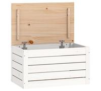 vidaXL Contenitore Portaoggetti Bianco 59,5x36,5x33cm Massello di Pino