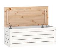 vidaXL Contenitore Portaoggetti Bianco 89x36,5x33cm Massello di Pino