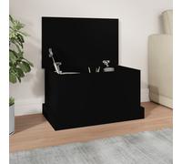 vidaXL Contenitore Portaoggetti Nero 50x30x28 cm Legno Multistrato