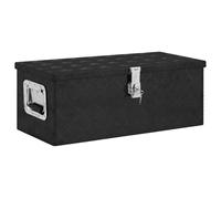 vidaXL Contenitore Portaoggetti Nero 70x31x27 cm in Alluminio