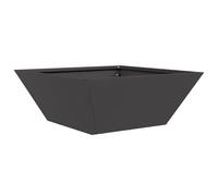 vidaXL Contenitore Rettangolare Nero in Metallo per Uso Interno ed Esterno. Misure: 40 x 15 cm. Resistente ai Raggi UV, Moderno, Ideale per Piccole Piante. Facile da Pulire e Perfetto per Il giardin