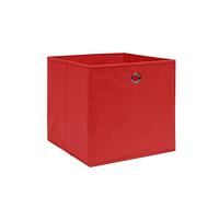 vidaXL Contenitori 4 pz in Tessuto Non Tessuto 28x28x28 cm Rosso