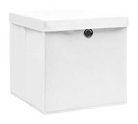 vidaXL Contenitori con Coperchi 4 pz 28x28x28 cm Bianco