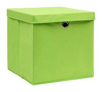 vidaXL Contenitori con Coperchio 10 pz 28x28x28 cm Verde