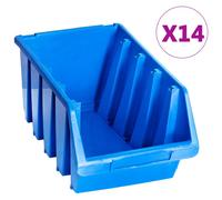 vidaXL Contenitori Impilabili 14 pz Blu in Plastica