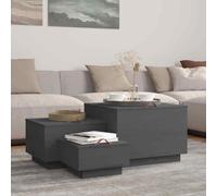 vidaXL Contenitori Portaoggetti Coperchi 3pz Grigi Legno Massello Pino