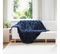 vidaXL Coperta antiscivolo in sintetica di coniglio Olite Blu Marino