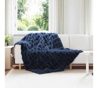 vidaXL Coperta antiscivolo in sintetica di coniglio Olite Blu Marino