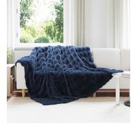 vidaXL Coperta antiscivolo in sintetica di coniglio Olite Blu Marino