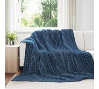 vidaXL Coperta Blu navy 240 x 220 cm Panno