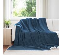vidaXL Coperta Blu navy 240 x 270 cm Panno