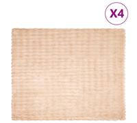vidaXL Coperta in Pelliccia di Coniglio Finta 4 PCS Beige 130 x 150 cm, Coperta Rettangolare in Pelliccia di Coniglio Finta, Moderna e Accogliente, Perfetta per Decorare la Tua casa e tenerti Caldo