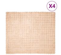 vidaXL Coperta in Pelliccia di Coniglio Finta 4 PCS Beige 240 x 270 cm, Coperta Rettangolare in Pelliccia di Coniglio Finta, Moderna e Accogliente, Perfetta per Decorare la Tua casa e tenerti Caldo