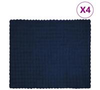 vidaXL Coperta in Pelliccia di Coniglio Finta 4 PCS Blu Marino, Coperta Rettangolare in Pelliccia di Coniglio Finta, Moderna e Accogliente, Perfetta per Decorare la Tua casa e tenerti Caldo