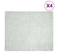 vidaXL Coperta in Pelliccia di Coniglio Finta 4 PCS Grigio, Coperta Rettangolare in Pelliccia di Coniglio Finta, Moderna e Accogliente, Perfetta per Decorare la Tua casa e tenerti Caldo