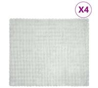 vidaXL Coperta in Pelliccia di Coniglio Finta 4 pcs Grigio