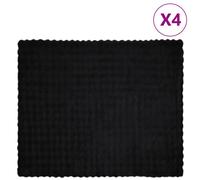 vidaXL Coperta in Pelliccia di Coniglio Finta 4 PCS Nero 220 x 240 cm, Coperta Rettangolare in Pelliccia di Coniglio Finta, Moderna e Accogliente, Perfetta per Decorare la Tua casa e tenerti Caldo