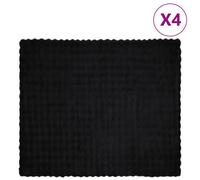 vidaXL Coperta in Pelliccia di Coniglio Finta 4 PCS Nero 240 x 270 cm, Coperta Rettangolare in Pelliccia di Coniglio Finta, Moderna e Accogliente, Perfetta per Decorare la Tua casa e tenerti Caldo
