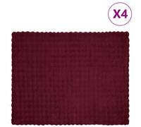 vidaXL Coperta in Pelliccia di Coniglio Finta 4 PCS Rosso Bordeaux, Coperta Rettangolare in Pelliccia di Coniglio Finta, Moderna e Accogliente, Perfetta per Decorare la Tua casa e tenerti Caldo
