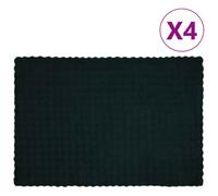 vidaXL Coperta in Pelliccia di Coniglio Finta 4 PCS Verde Scuro, Coperta Rettangolare in Pelliccia di Coniglio Finta, Moderna e Accogliente, Perfetta per Decorare la Tua casa e tenerti Caldo
