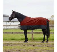 vidaXL Coperta per Cavalli Bordeaux e Nero 145 cm Poliestere