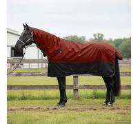 vidaXL Coperta per Cavalli Bordeaux e Nero 95 cm Poliestere