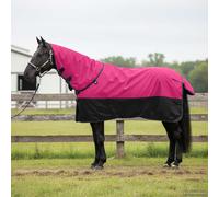 vidaXL Coperta per Cavalli Rosa e Nero 165 cm Poliestere