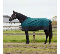 vidaXL Coperta per Cavalli Verde Scuro e Nero 85 cm Poliestere