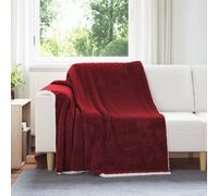 vidaXL Coperta Rosso Bordeaux 150 x 200 cm Panno