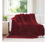 vidaXL Coperta Rosso Bordeaux 220 x 240 cm Panno