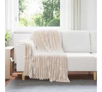 vidaXL Coperte da Pile 6 pcs Beige 150 x 130 cm Panno