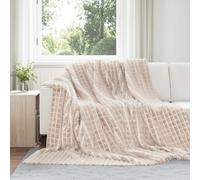 vidaXL Coperte da Pile 6 pcs Beige 240 x 220 cm Panno
