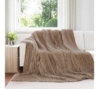 vidaXL Coperte da Pile 6 pcs Cammello 240 x 220 cm Panno