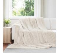 vidaXL Coperte da Pile 6 pcs Crema 240 x 220 cm Panno
