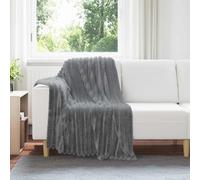 vidaXL Coperte da Pile 6 pcs Grigio scuro 150 x 130 cm Panno