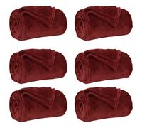 vidaXL Coperte da Pile 6 pcs Rosso Bordeaux 130 x 150 cm Panno