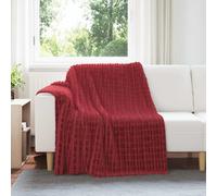 vidaXL Coperte da Pile 6 pcs Rosso Bordeaux 200 x 150 cm Panno