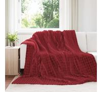 vidaXL Coperte da Pile 6 pcs Rosso Bordeaux 240 x 220 cm Panno