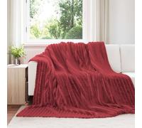 vidaXL Coperte da Pile 6 pcs Rosso Bordeaux 240 x 220 cm Panno