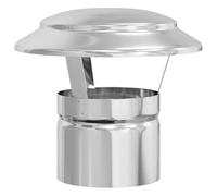 vidaXL Copertura antipioggia per camino Ø 11 cm in acciaio inox argento. Accessorio moderno per camino, con finitura lucida, resistente all'acqua e al calore. Può essere facilmente montato da una sola