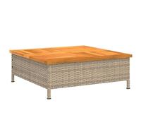 vidaXL Copertura Base Ombrellone Beige 70x70x25 cm Polyrattan e Acacia