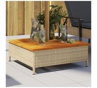 vidaXL Copertura Base Ombrellone Beige 70x70x25 cm Polyrattan e Acacia